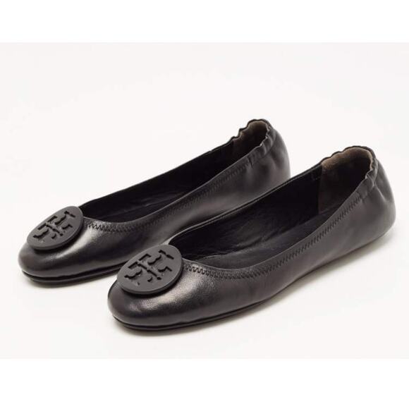 Tory‎ Burch Women's Travel Ballet Flats Shoes Logo Decoration Black Size 7.5 - Picture 1 of 15